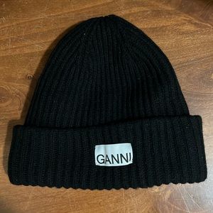 Ganni women’s wool logo beanie